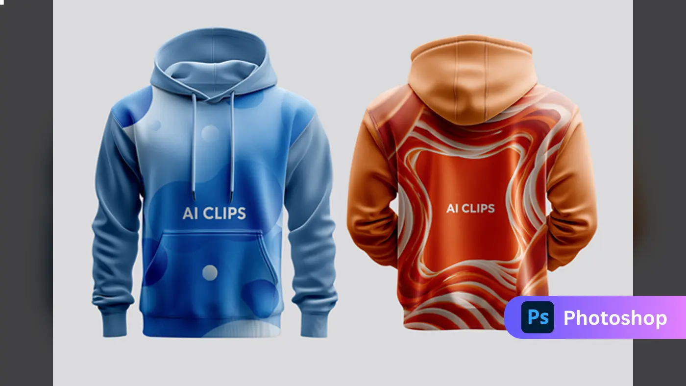 Hoodie Mockup with Abstract Dual Color Patterns