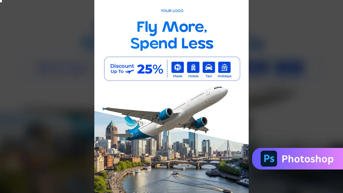 Airline Travel Discount Ad Template