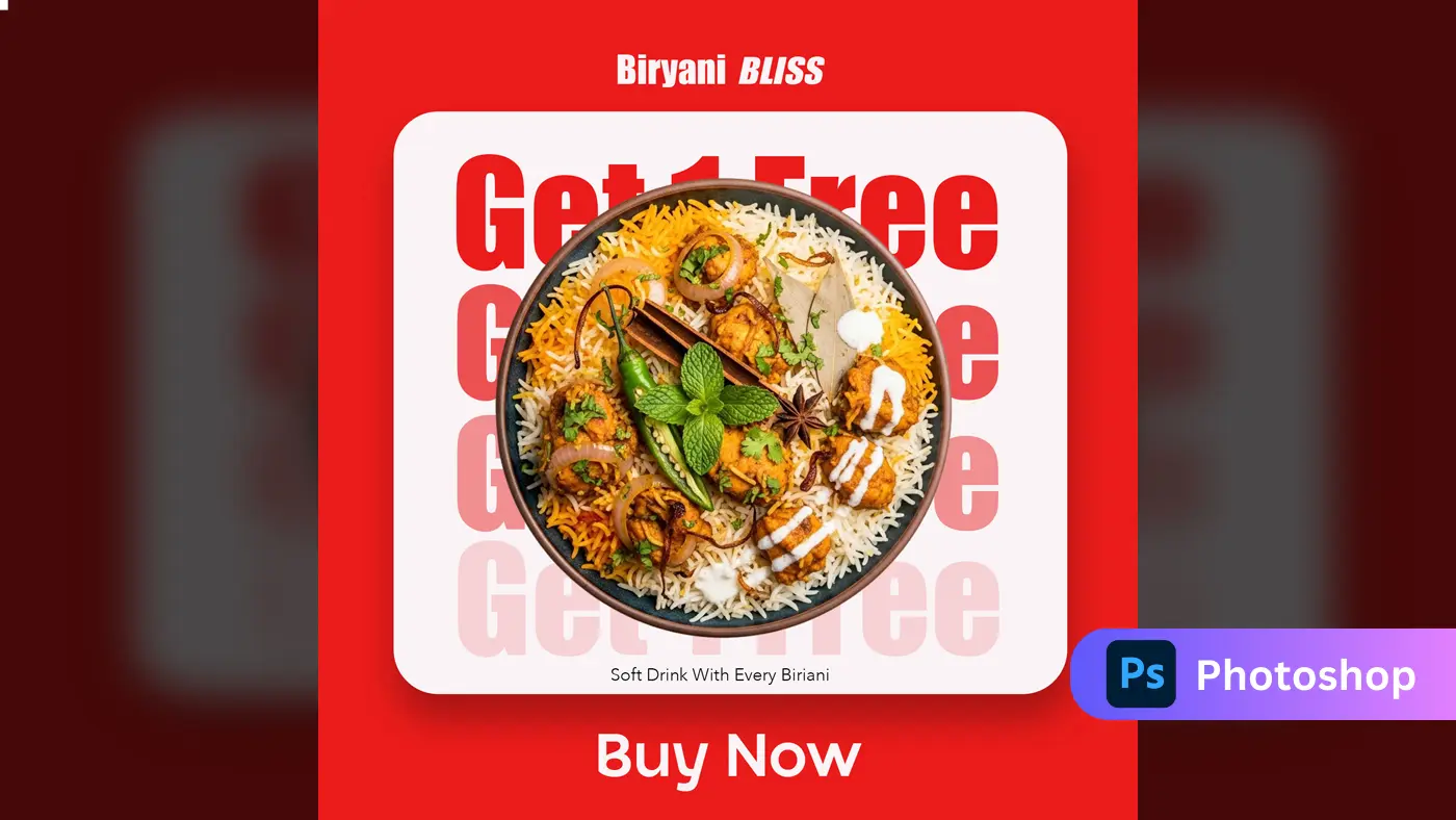 Savory Biryani Ad Template for Socials