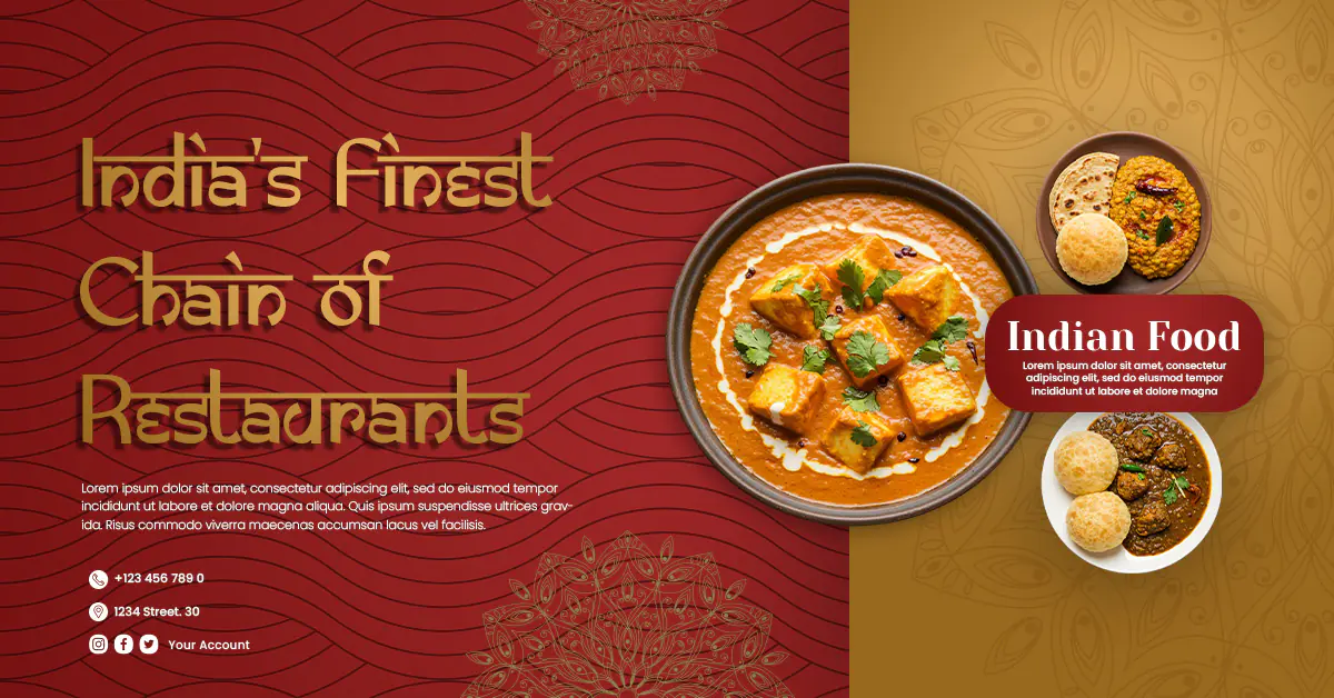 Indian Restaurant Chain Promotional Template