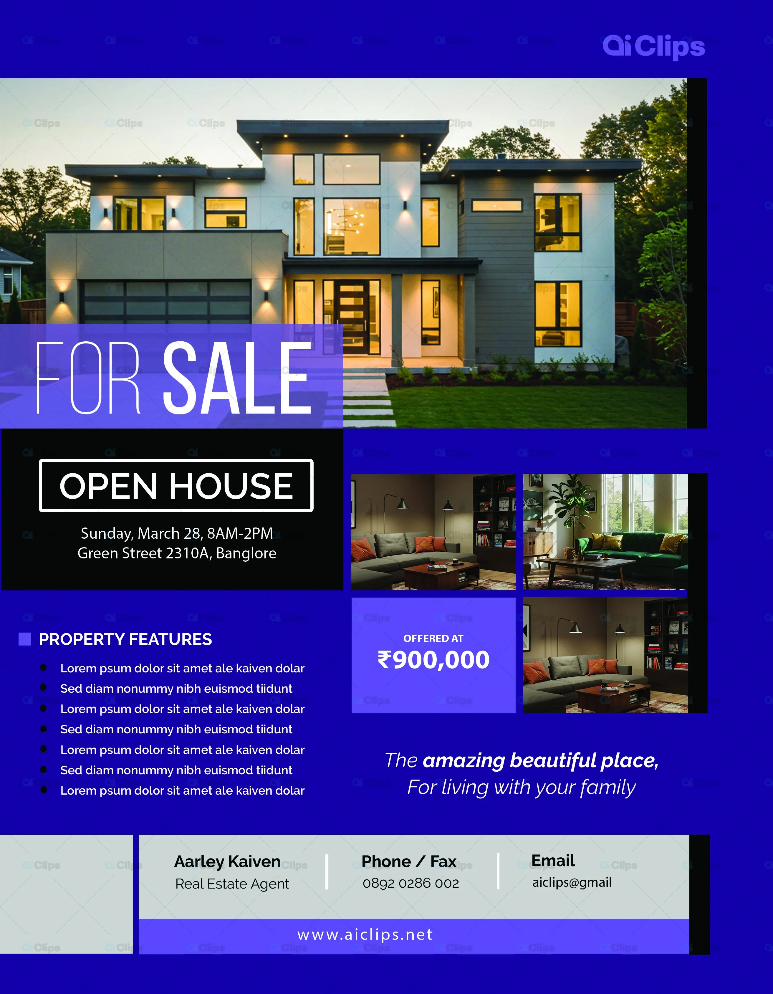 Modern Luxury Home Real Estate Open House Flyer Template