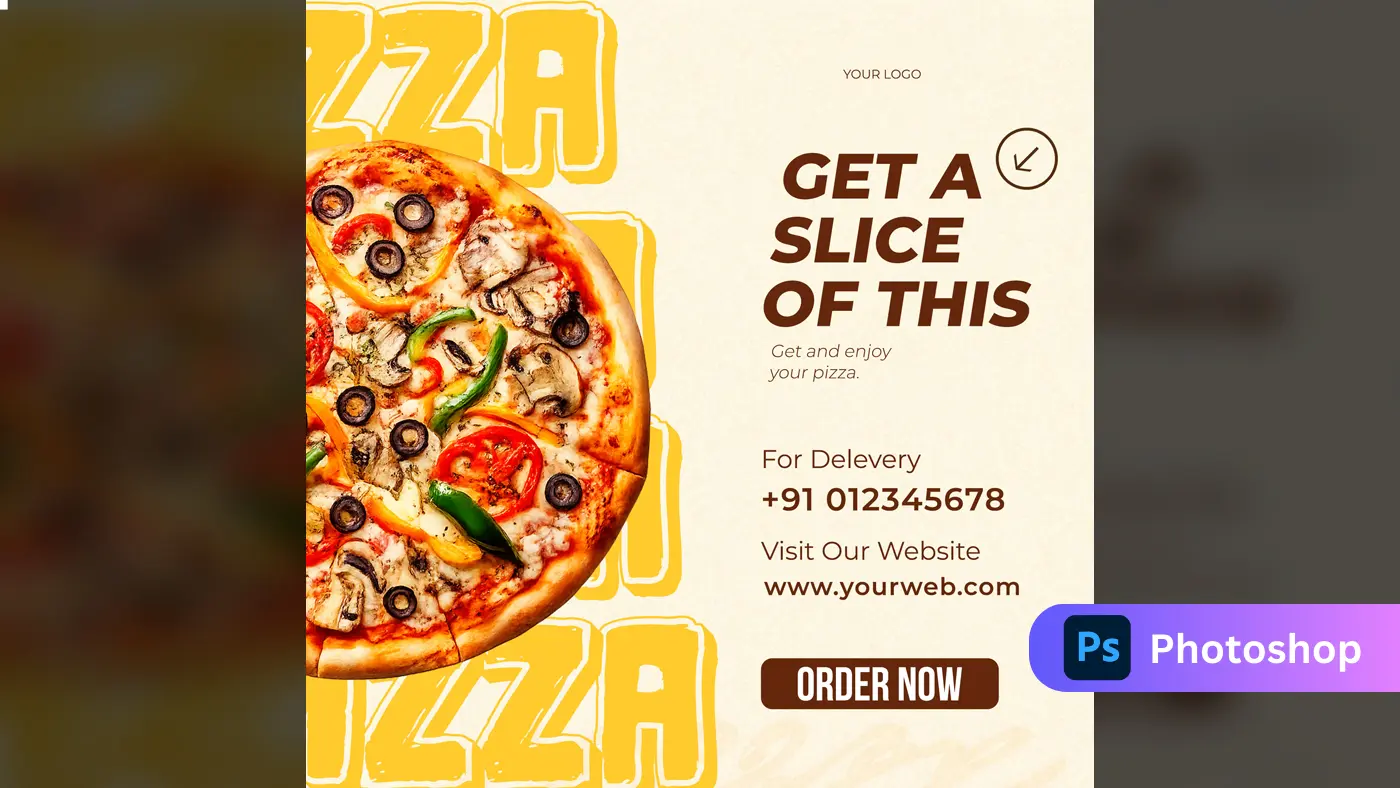Bold Pizza Promotion Social Media Design