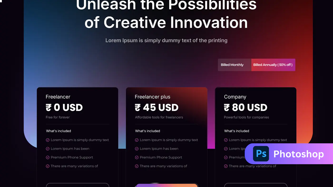 Creative Innovation Pricing Template