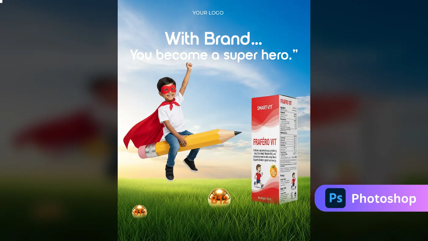 Kids Vitamin Supplement Ad Template
