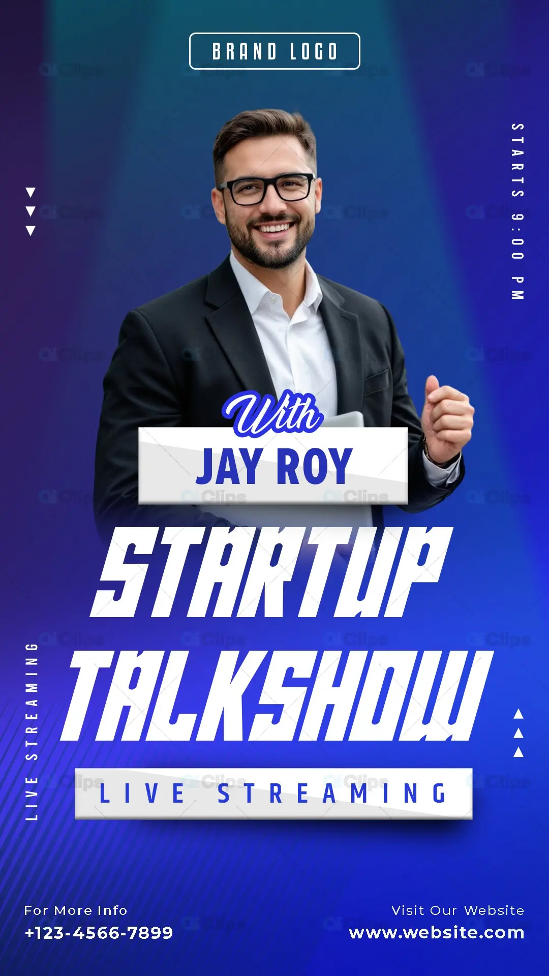 Startup Talkshow Live Streaming Poster PSD Template