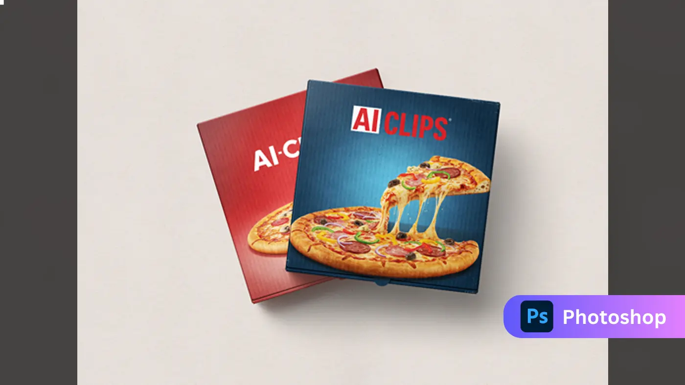 Pizza Box Mockup with Vibrant Toppings