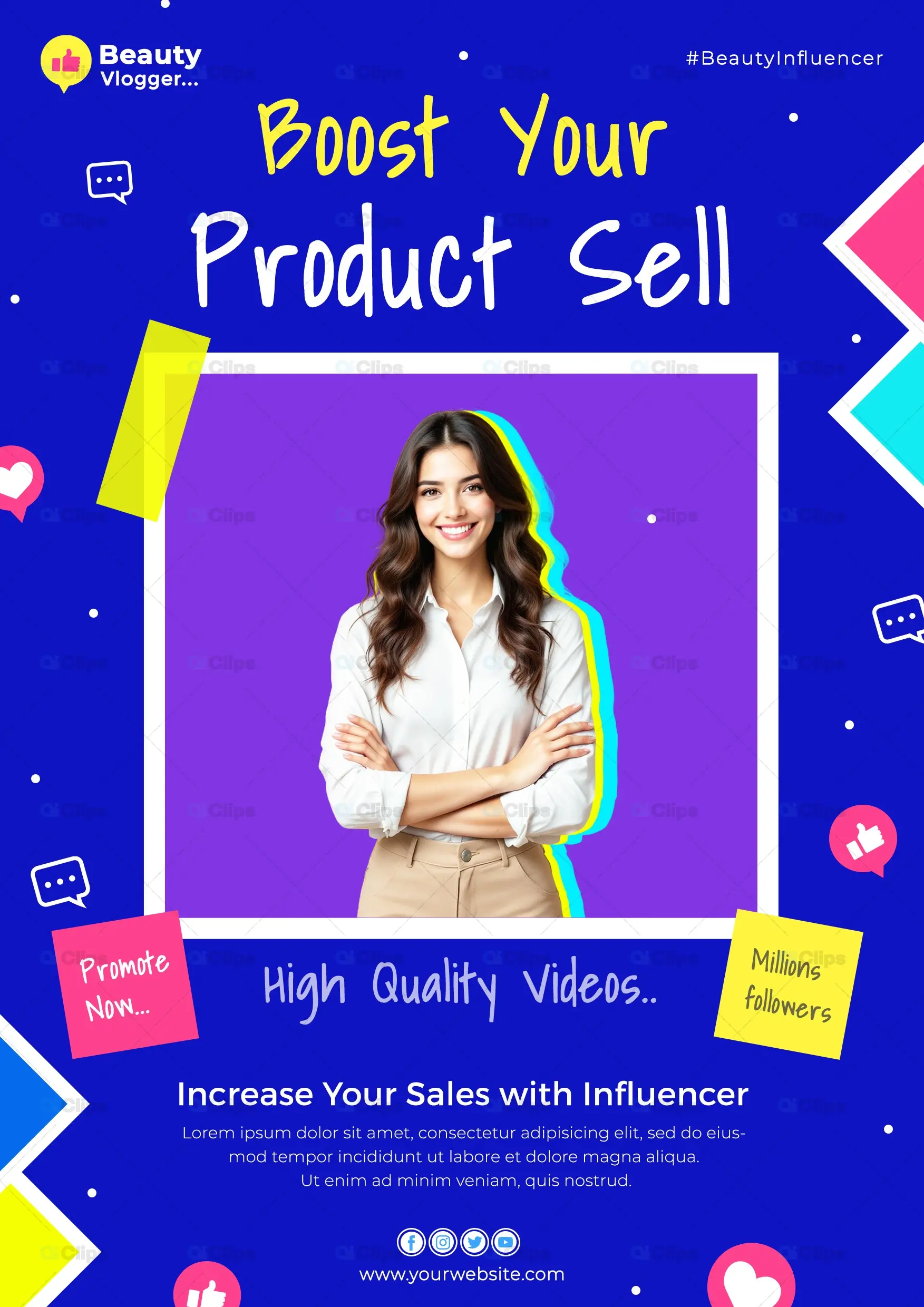 Influencer Marketing Product Promotion PSD Template