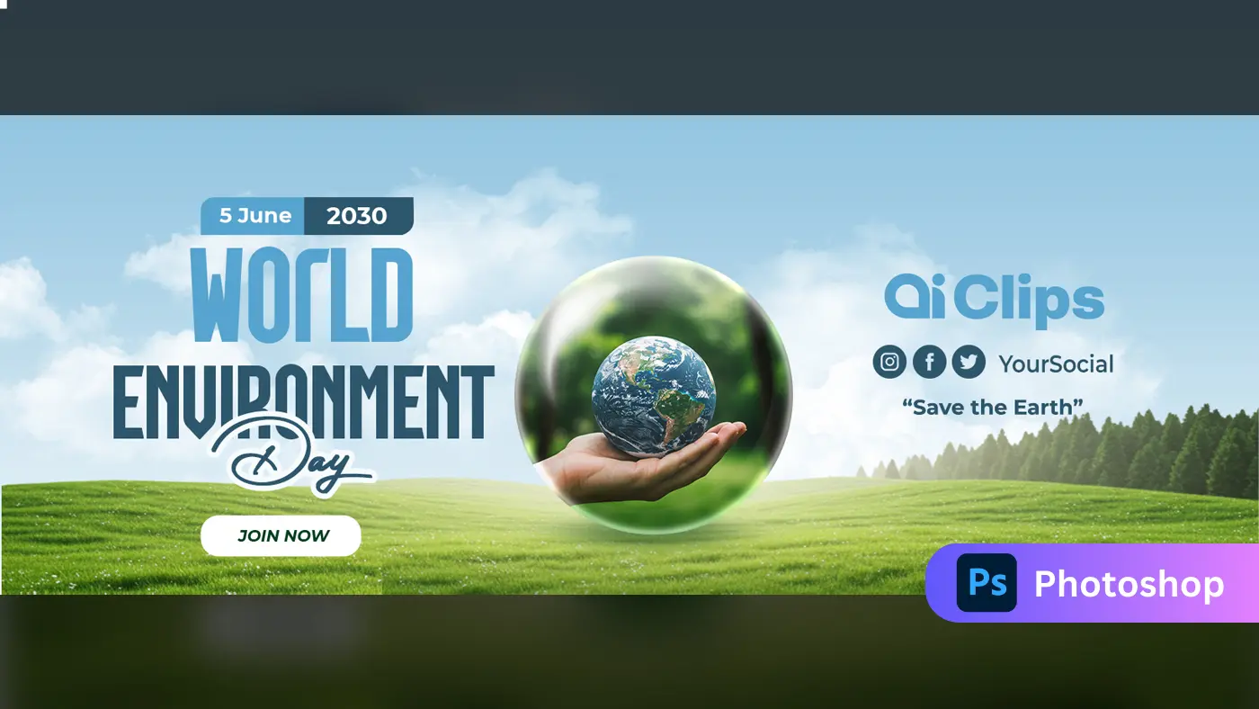 Eco-Friendly World Environment Day Photoshop Template