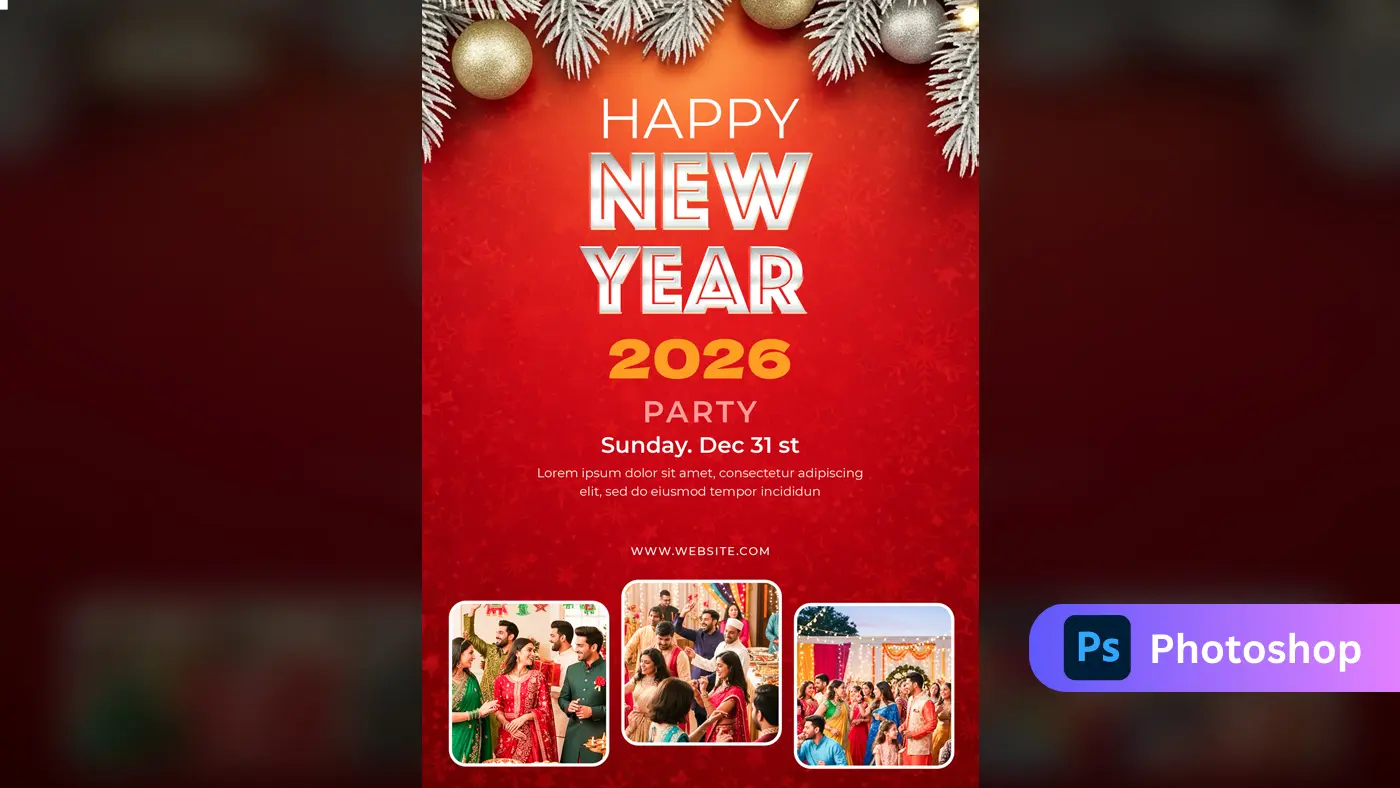 Modern New Year Eve 2026 Event Flyer