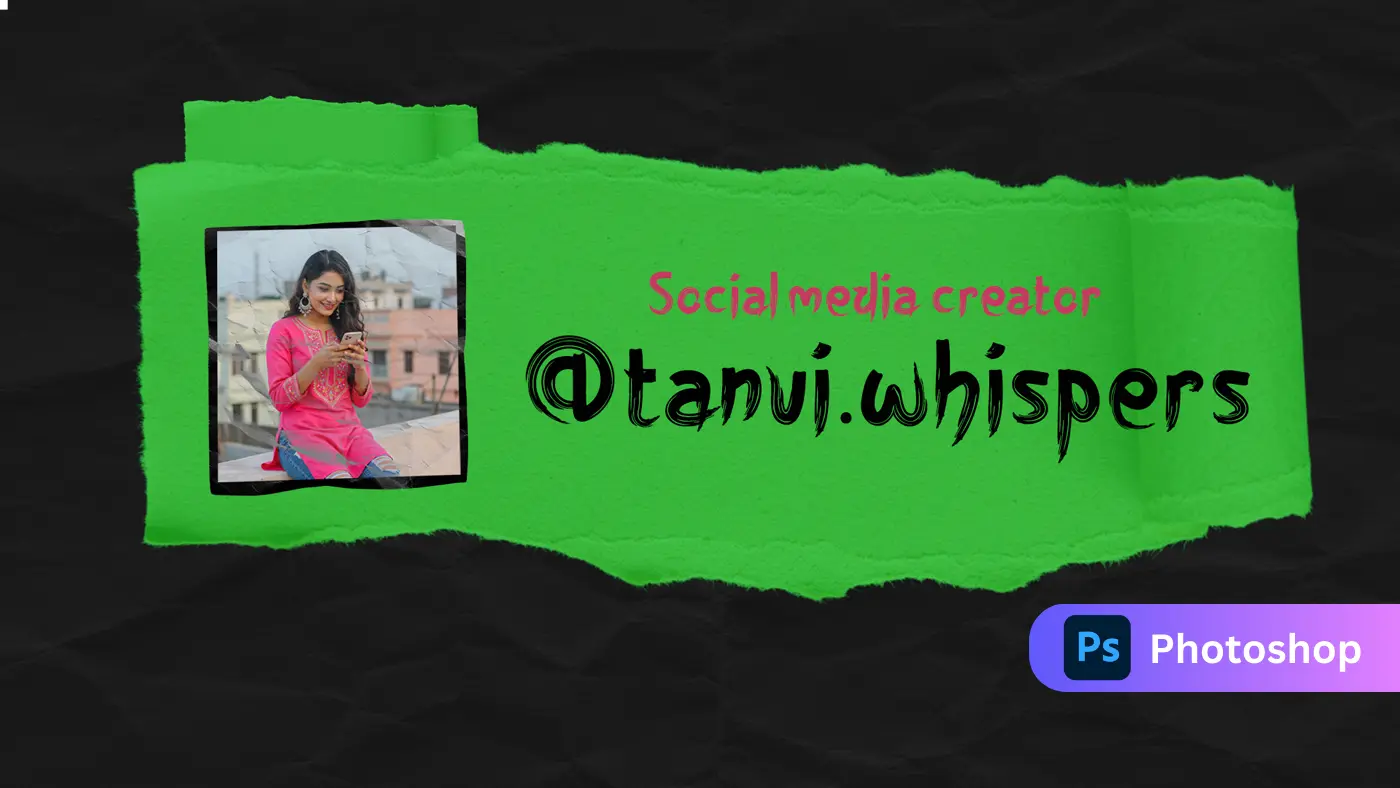 Ripped Paper Neon Style Social Media Creator Template