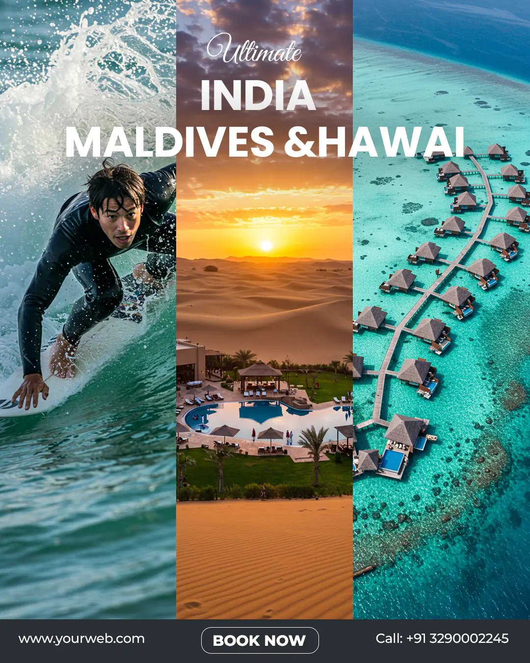 Exotic Tri-Destination Travel Ad Template
