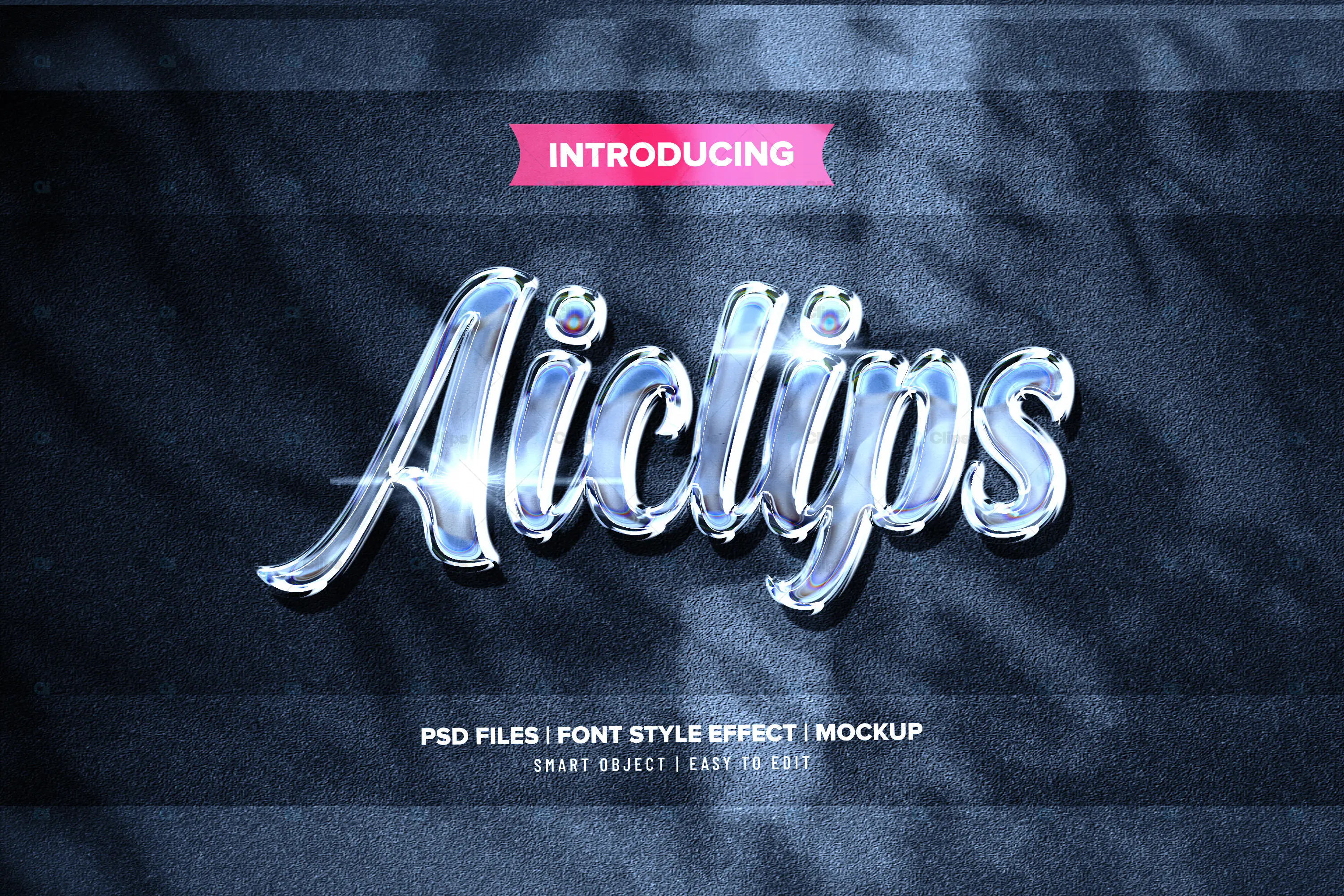 Chrome Script Text Effect PSD