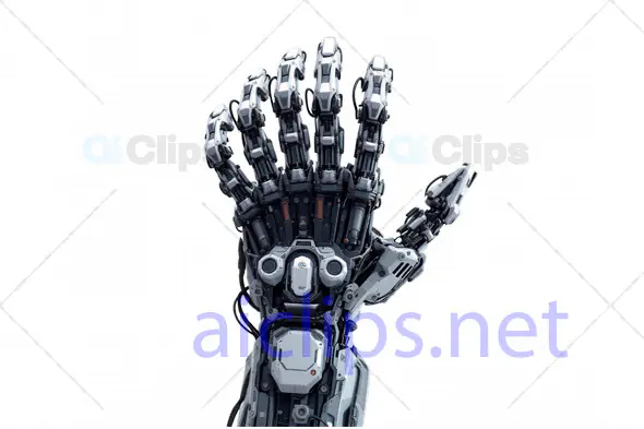 High-Tech 3D Robotic Hand Model in Open Position