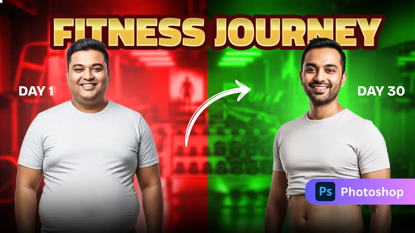 Fitness Transformation Thumbnail Template