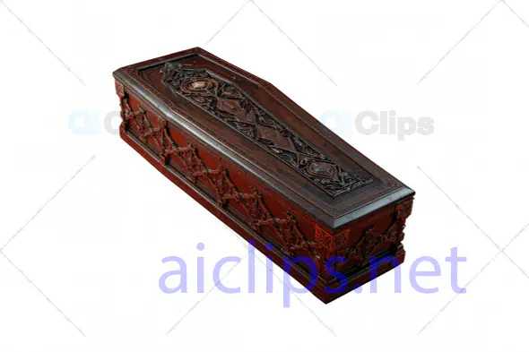 Elegant 3D Gothic Coffin with Intricate Carvings