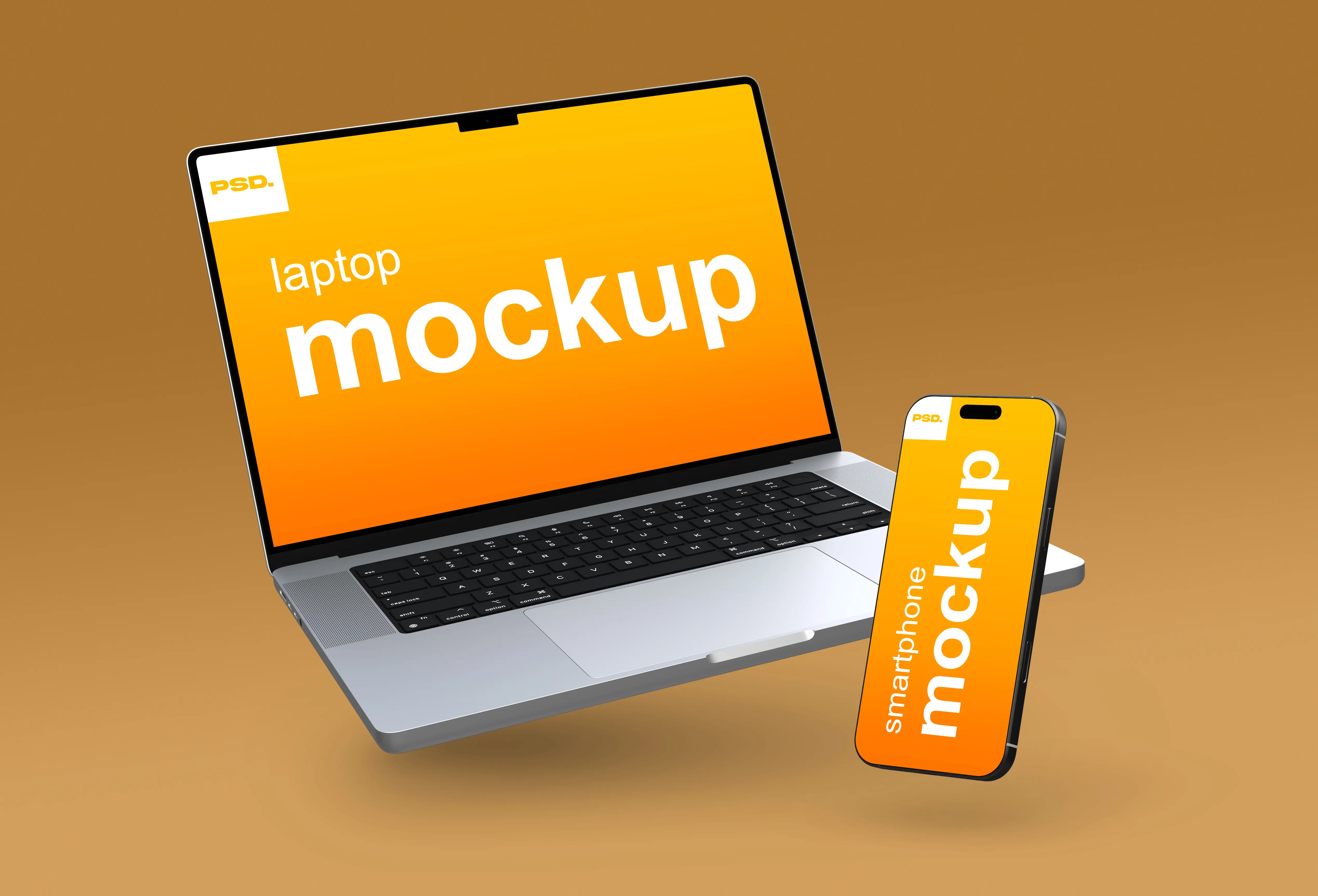 Modern Laptop & Smartphone Mockup PSD Template