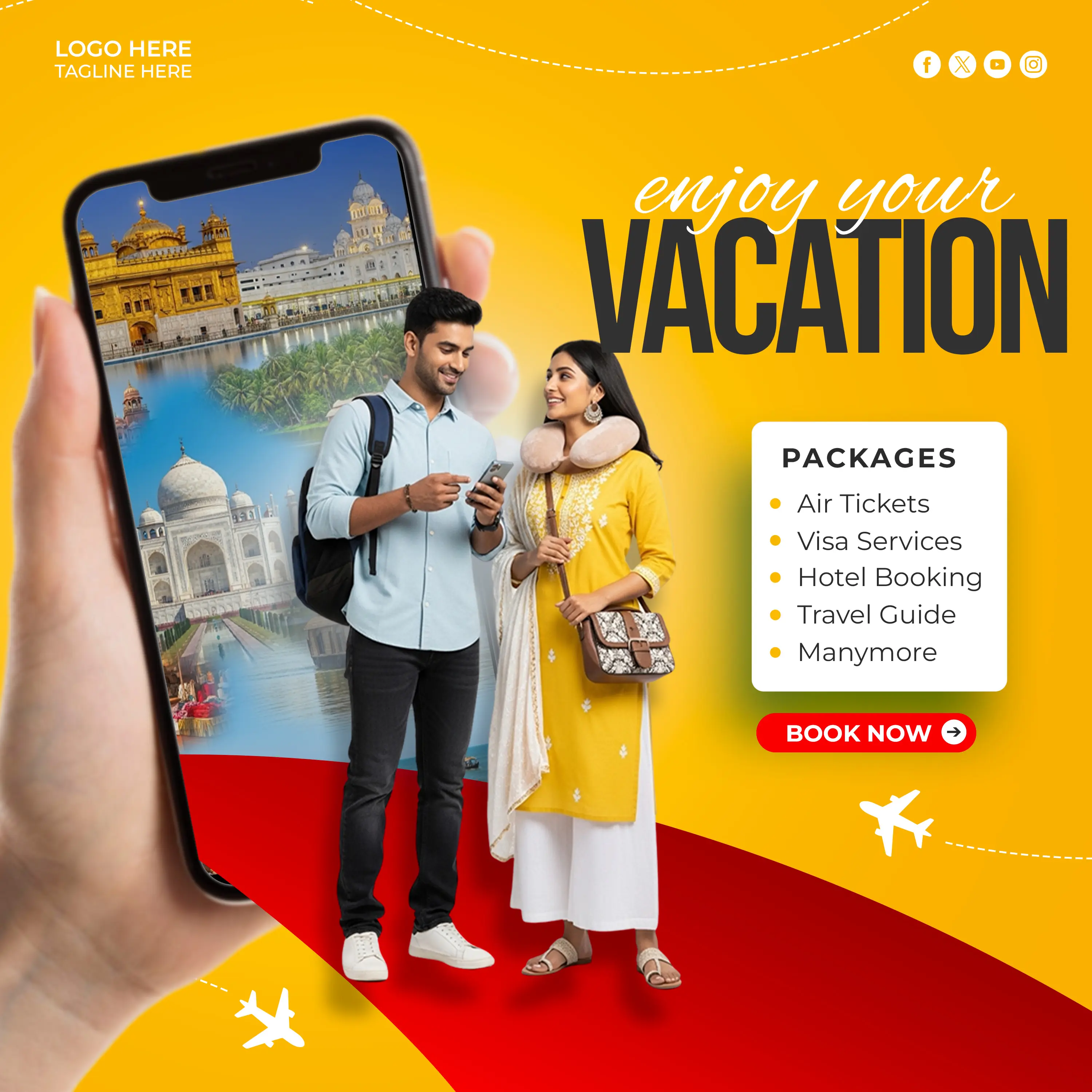 Indian Travel Agency Social Media Template