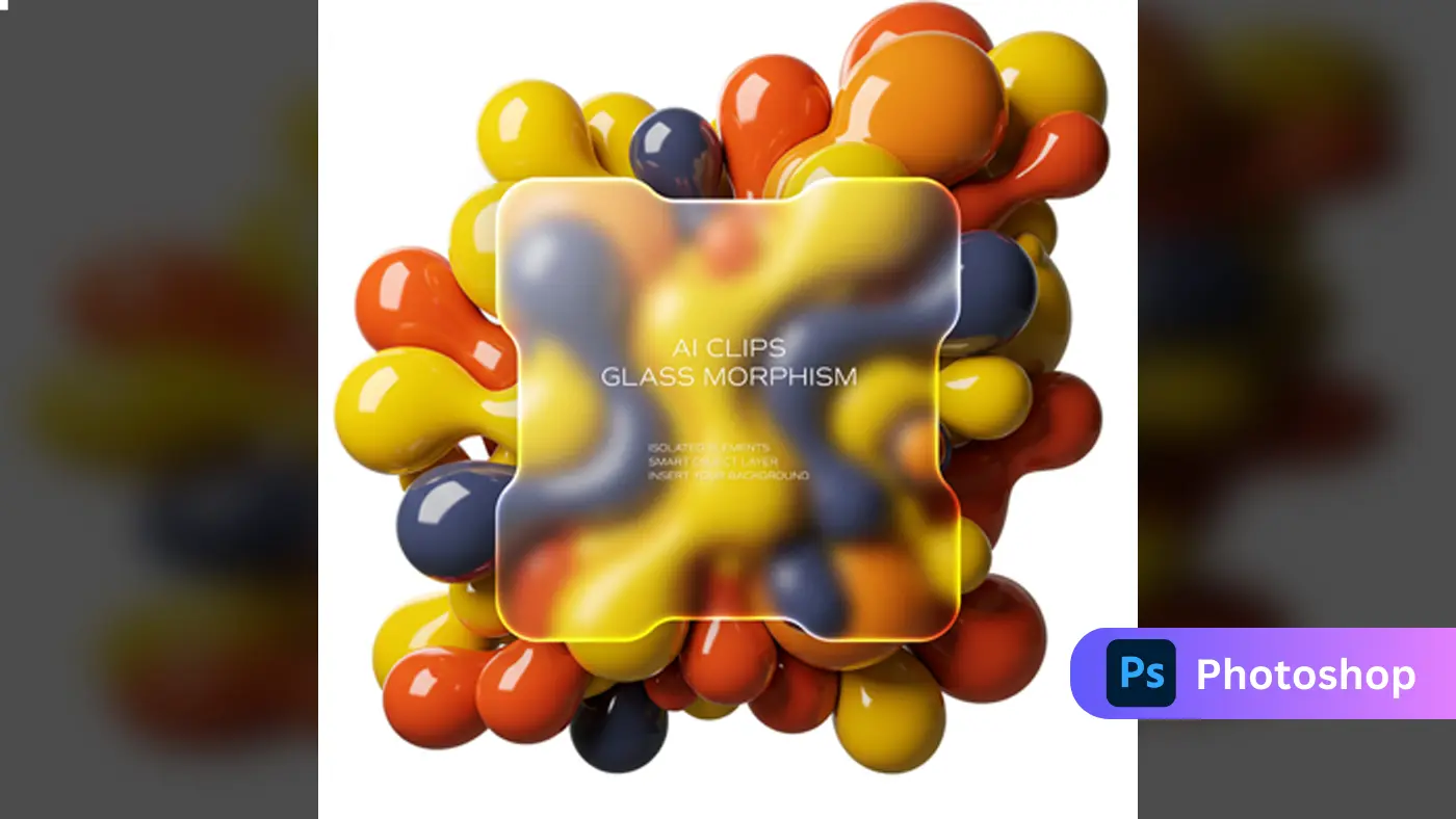 Glass Morphism with Glossy Blob Elements