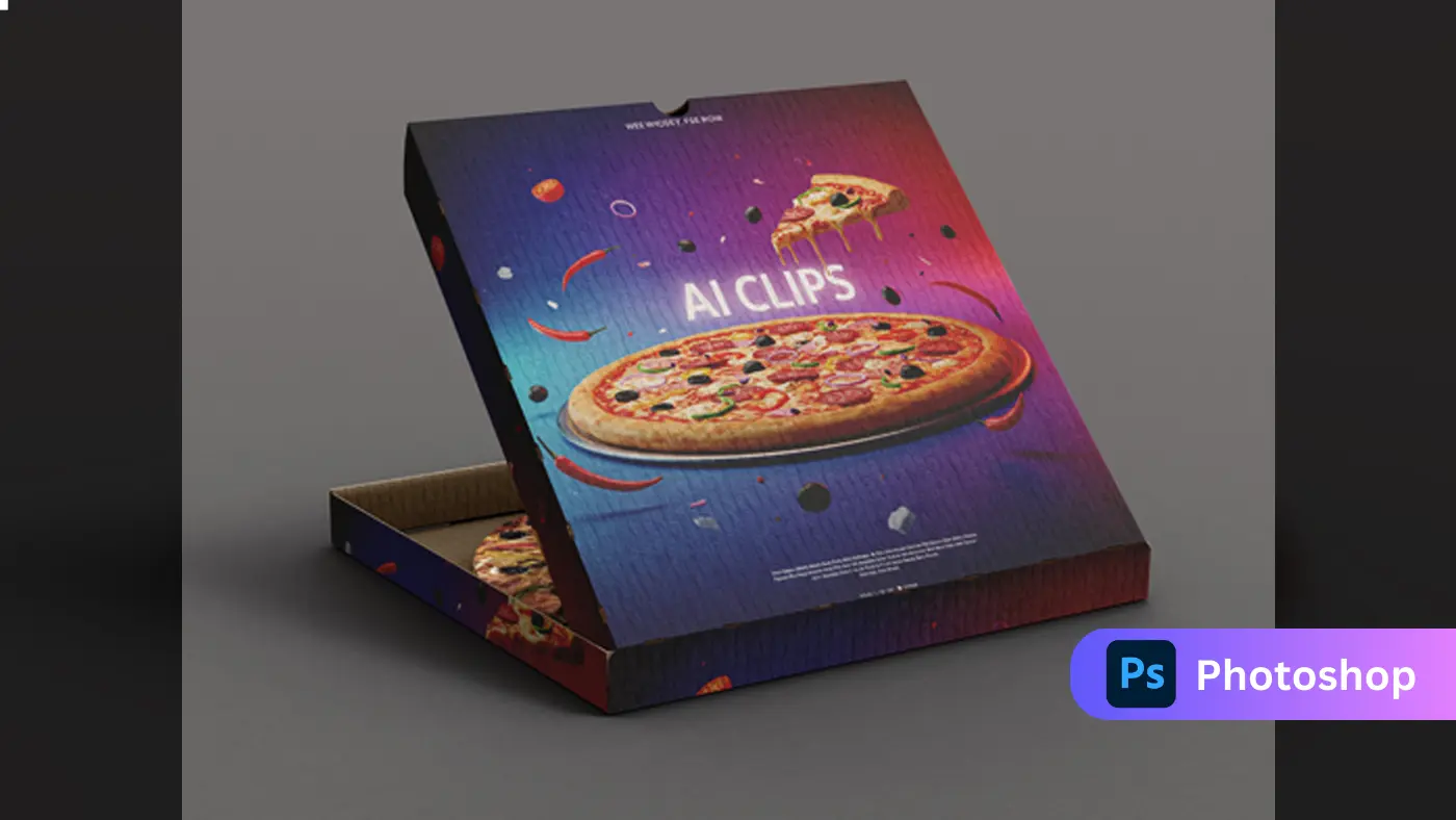 Pizza Box Packaging Mockup