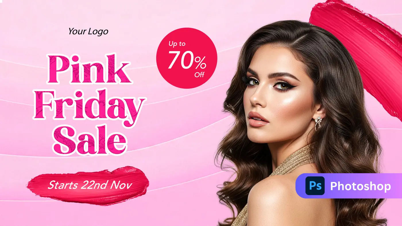 Chic Pink Friday Cosmetics Sale Template