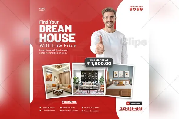 Real Estate Dream House Promotion PSD Template