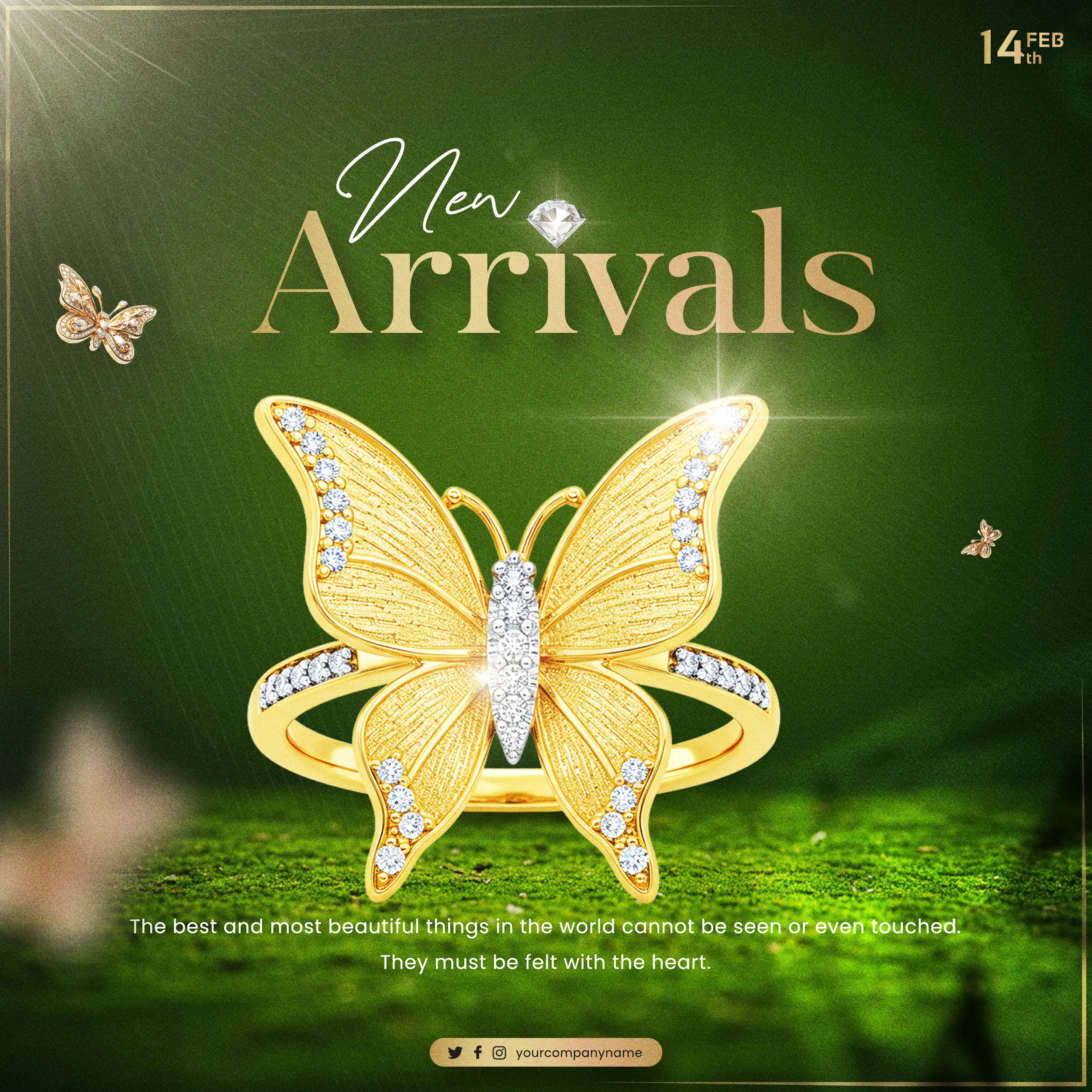 Luxury Butterfly Jewelry Promotion Template