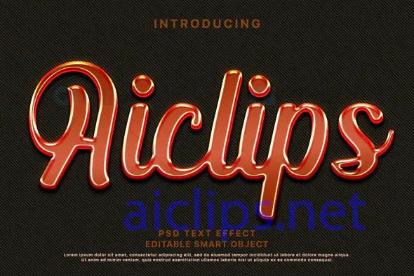 Elegant Glossy Text Effect PSD