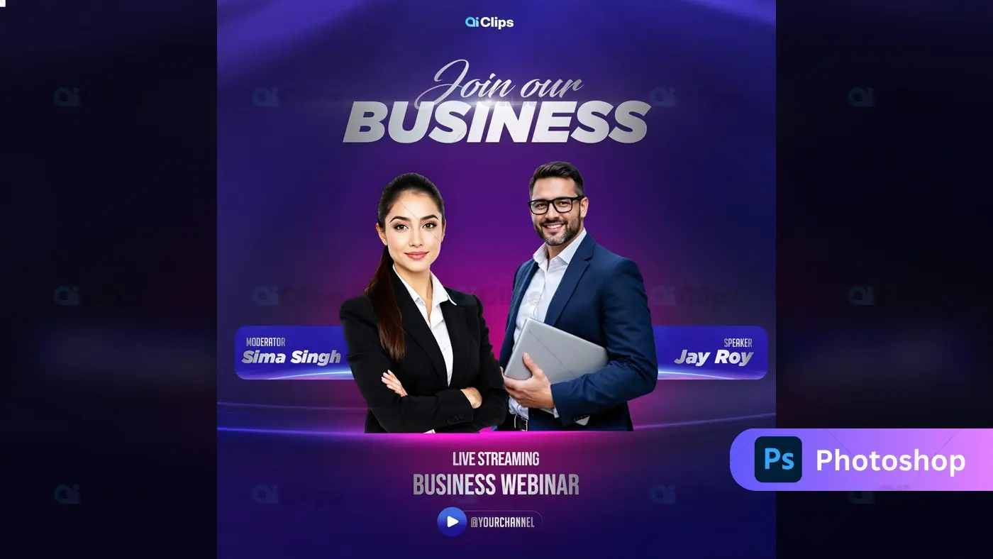 Professional Business Webinar Promotional Template
