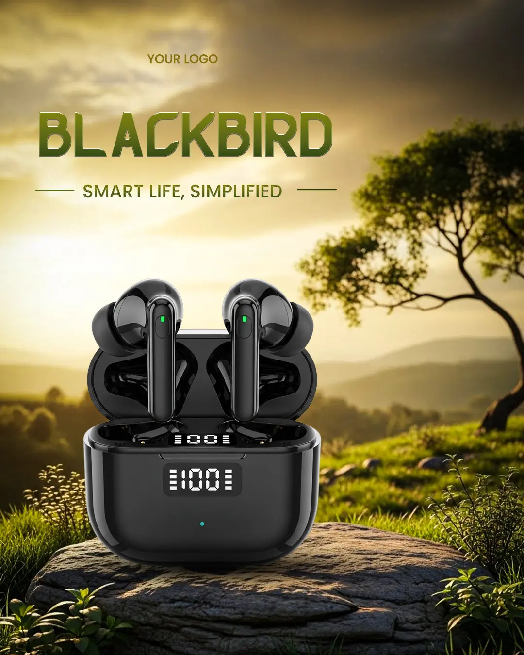 Premium Wireless Earbuds Advertisement Template