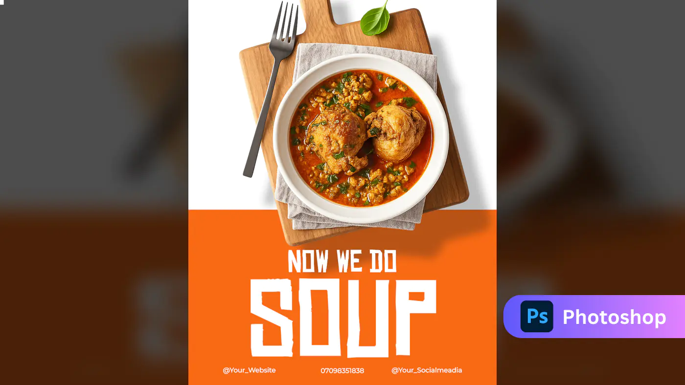 Soup Restaurant Social Media Ad Template