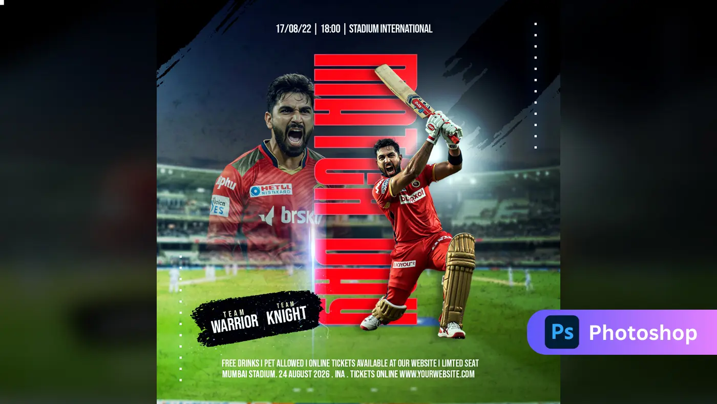 Dynamic Cricket Match Promotional Template