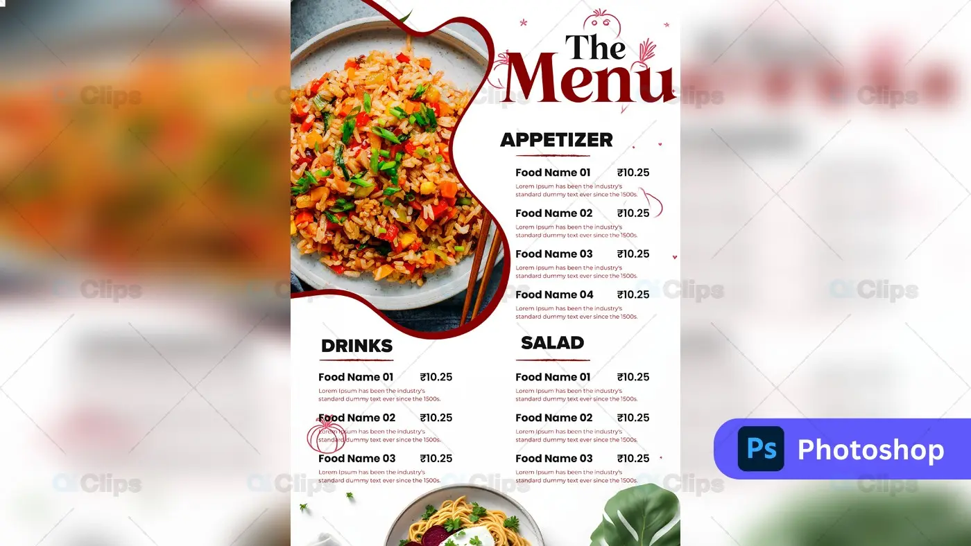 Modern Restaurant Menu PSD Template