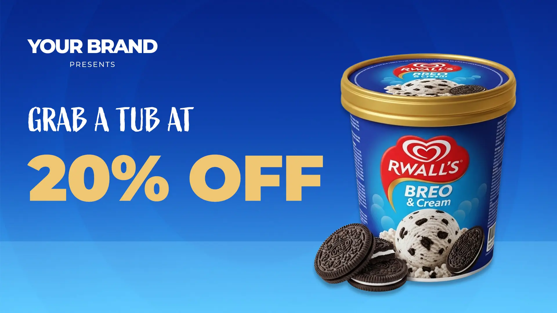 Ice Cream Discount Promotional Banner Template
