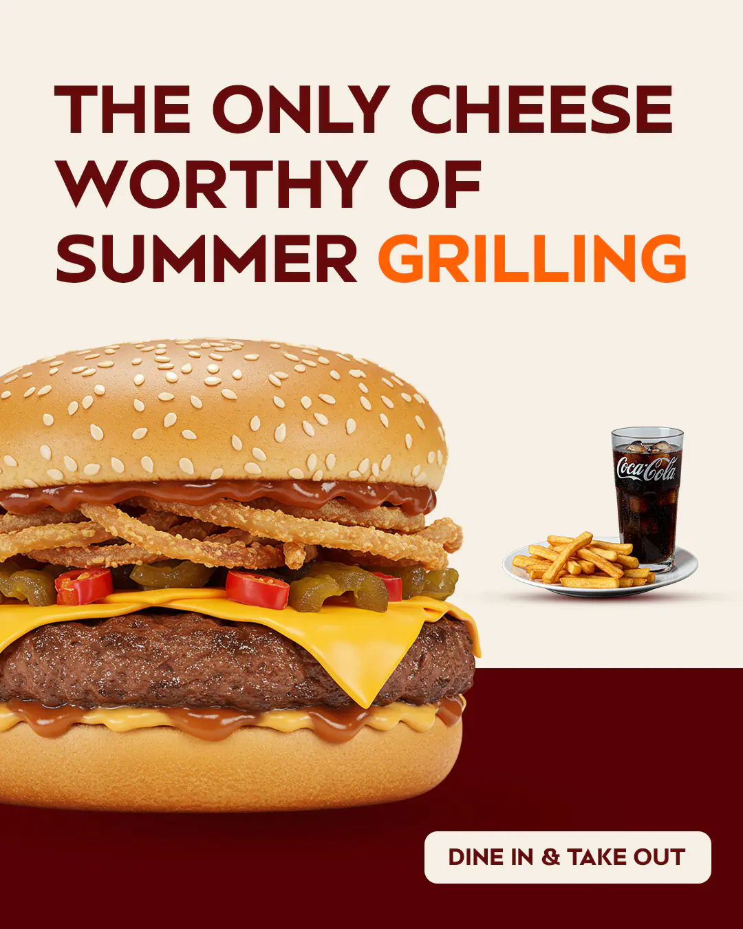 Enhanced Summer Grilling Burger Ad Template