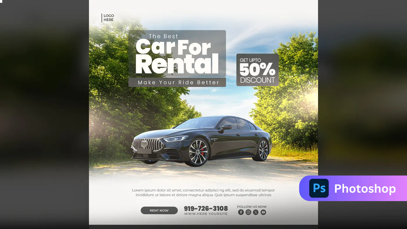 Premium Car Rental Promotion Template