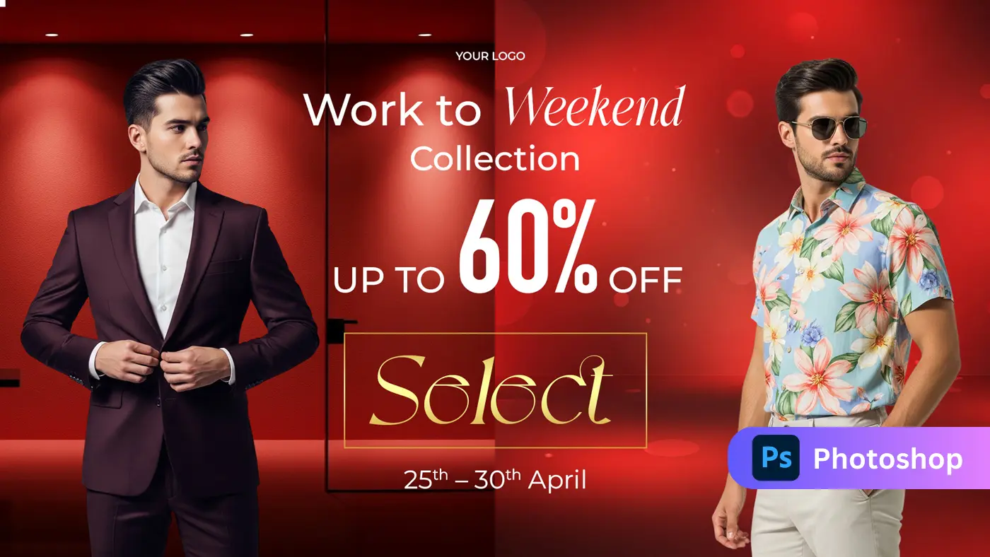 Versatile Men's Fashion Sale Banner