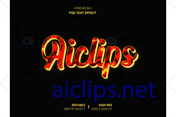 Flaming Glow Text Effect PSD