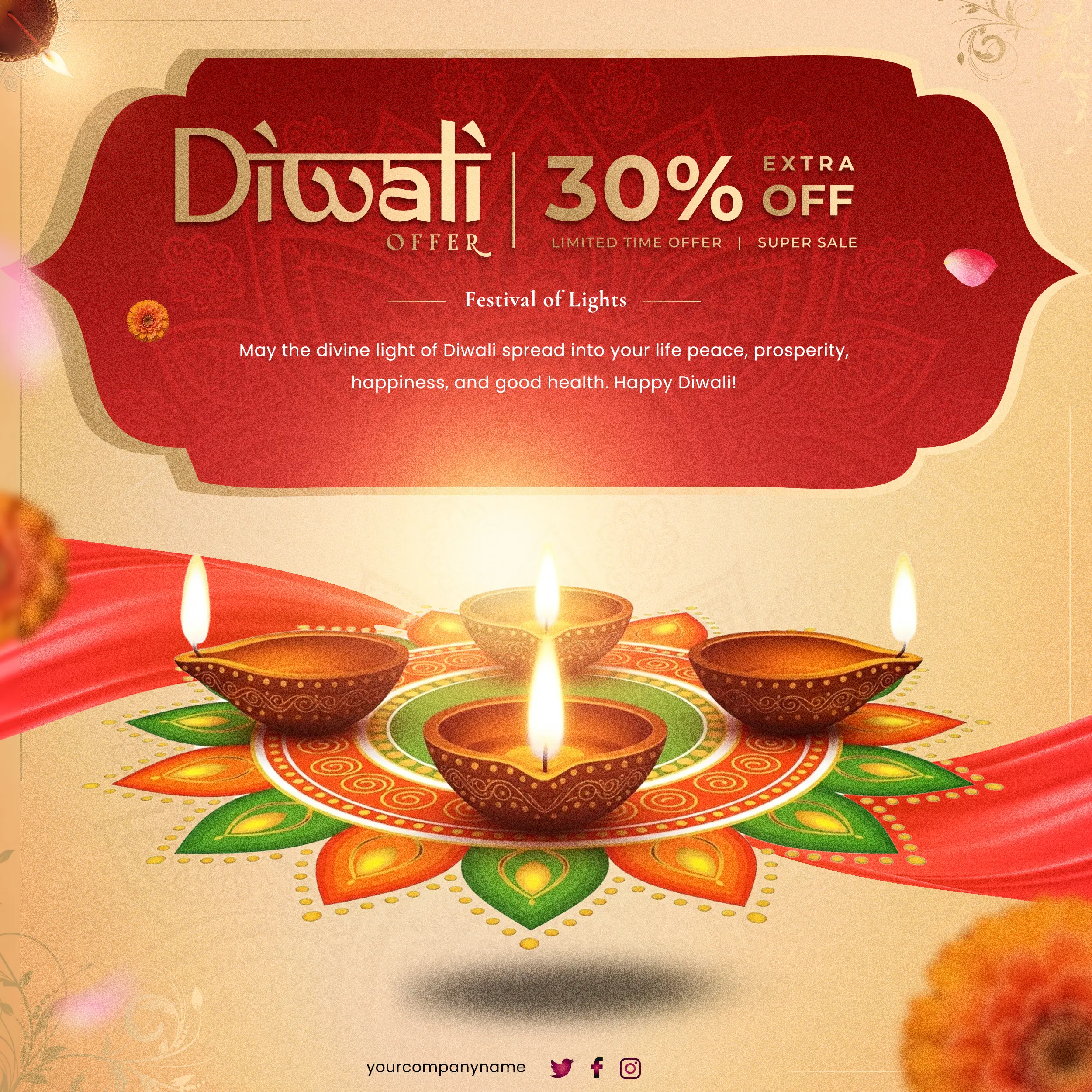 Festive Diwali Sale Ad Template
