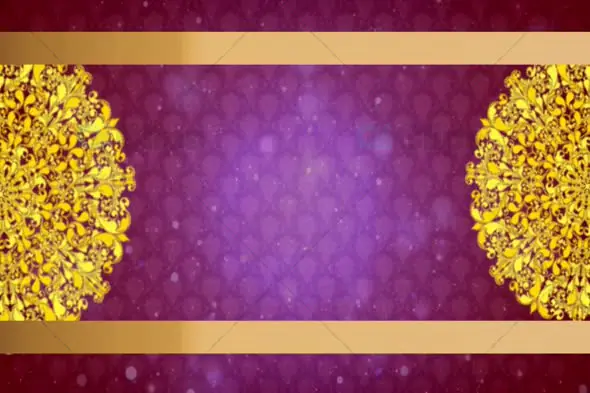 Elegant Gold Ornament on Purple Background - Festive Celebration Motion Graphic