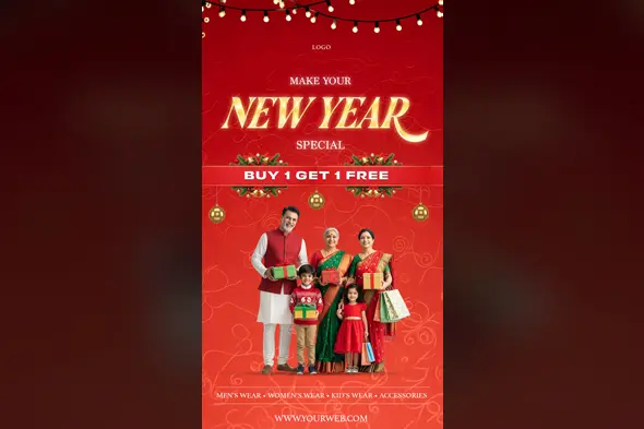 Festive New Year Retail Promotion Template