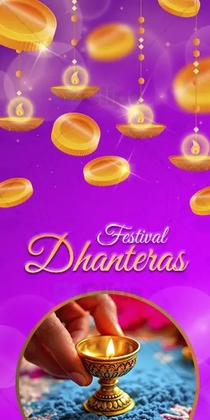 Dhanteras Festival Poster PSD Template