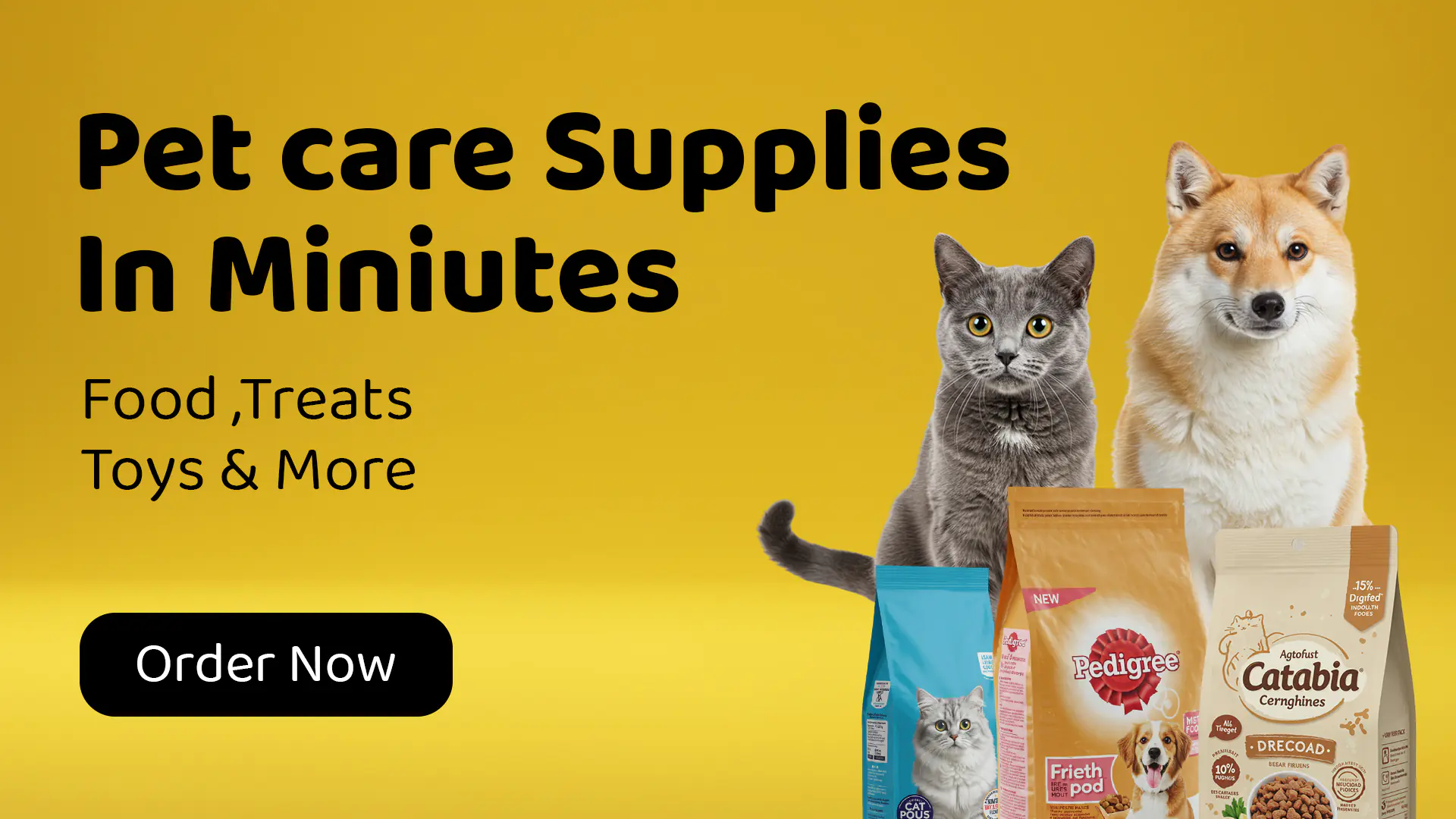 Pet Care Supplies Delivery Banner Template