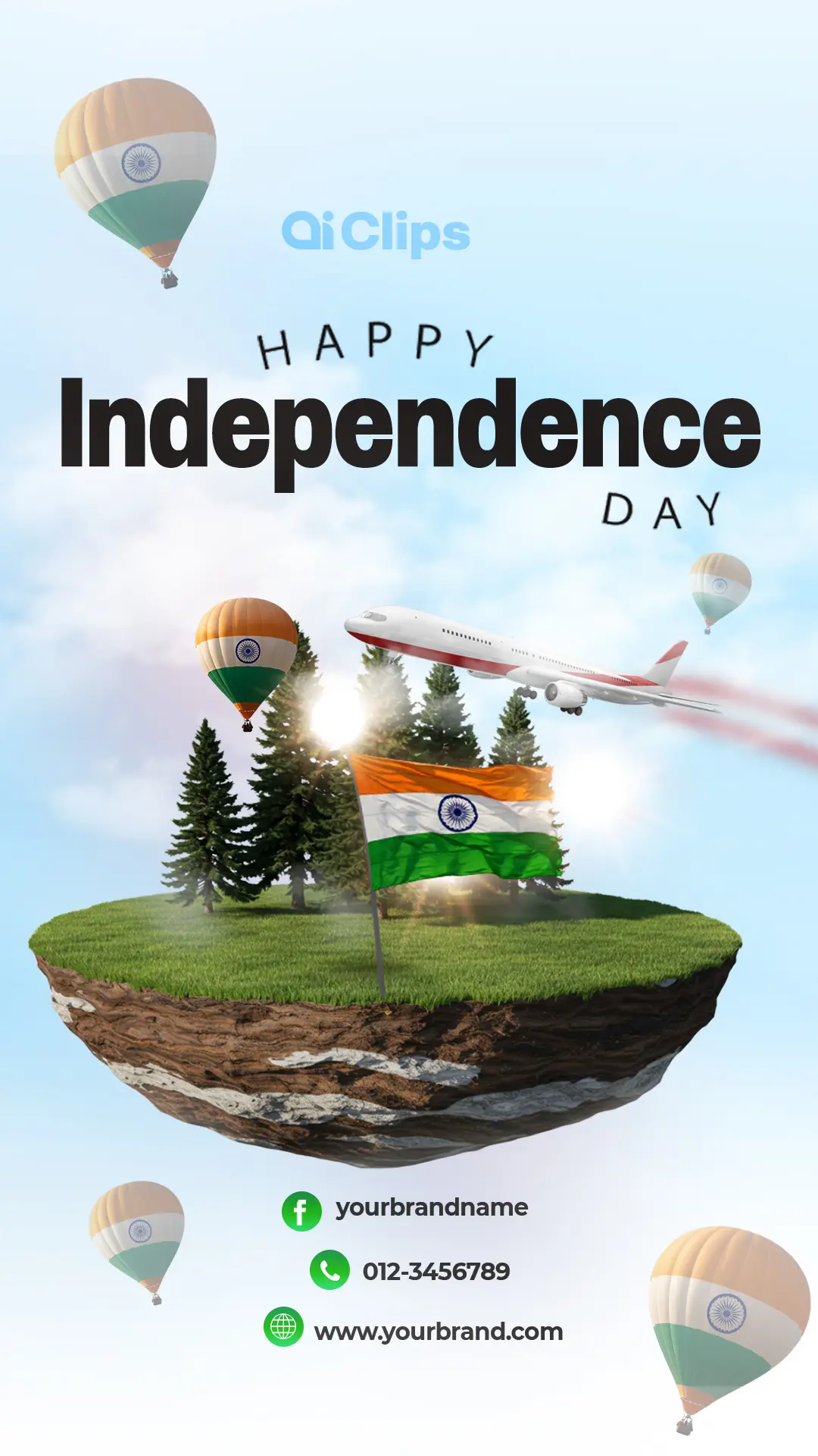 Festive Independence Day Photoshop Template