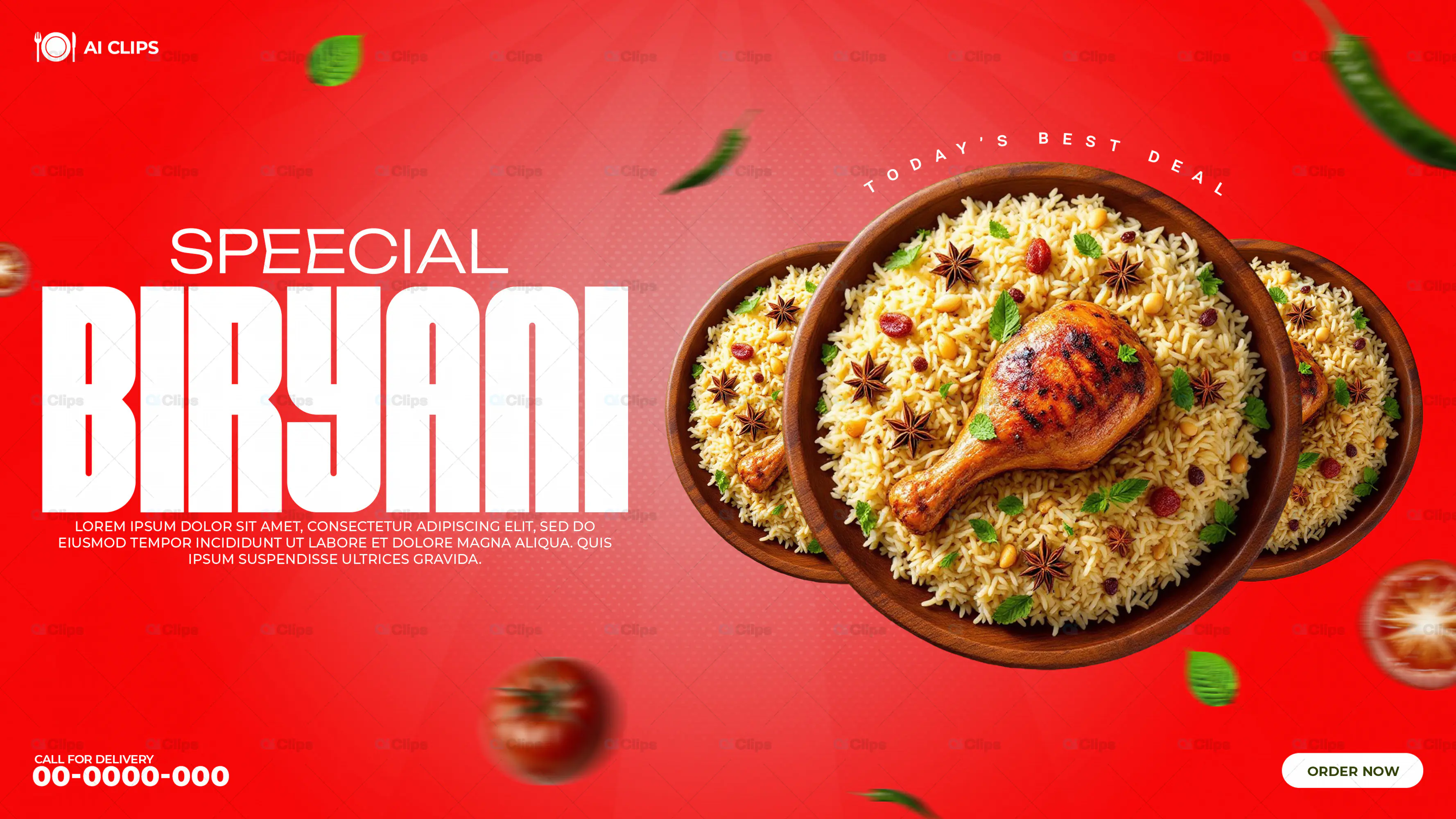 Special Biryani Promotional Banner PSD Template