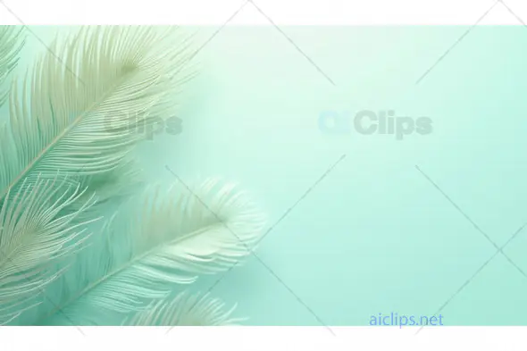Mint Green Feather Background with Elegant Texture