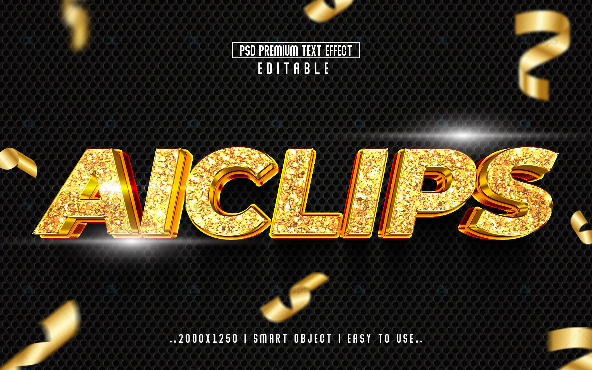 Glitter Gold Text Effects PSD