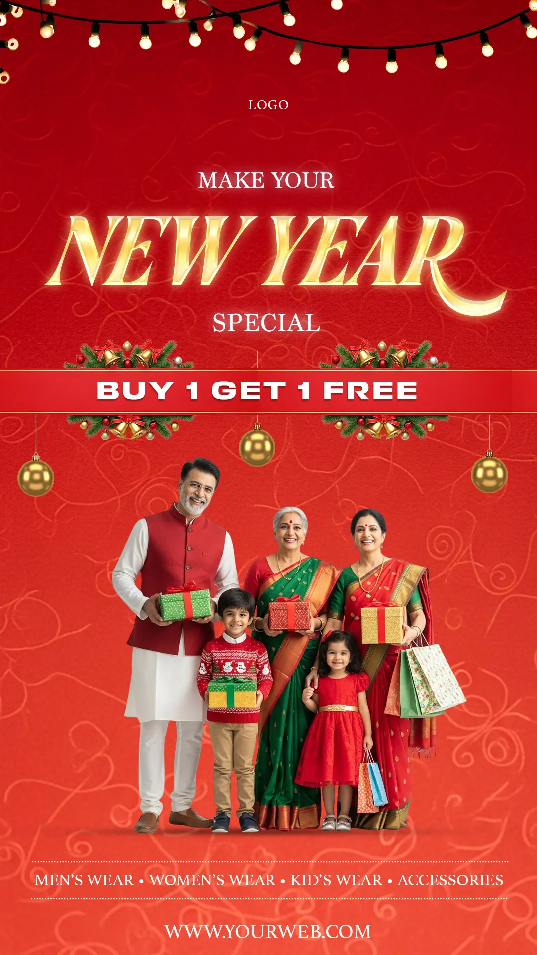 Festive New Year Retail Promotion Template