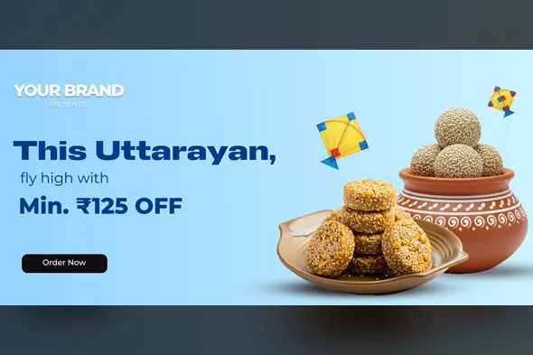 Uttarayan Festival Sweets Delivery Banner Template
