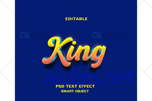 Gradient King Text Effect PSD
