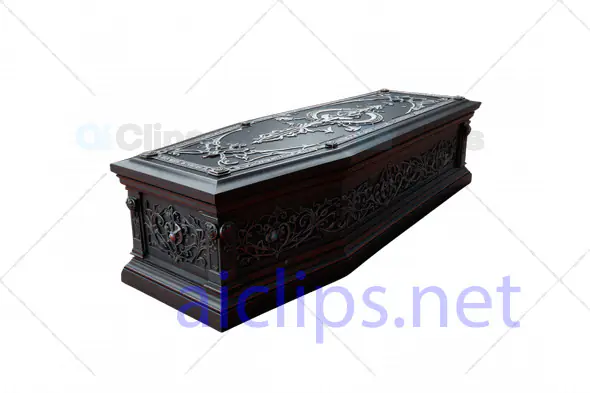 Gothic 3D Ornate Coffin Illustration